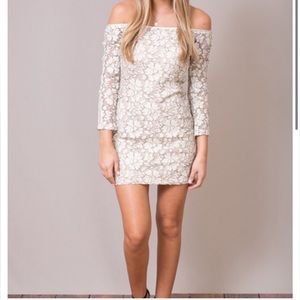Mini Dress by Endless Rose | form fitting, Nude underlay & lace detail | SM